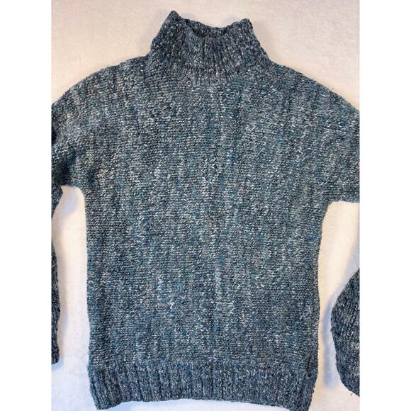 COS Wool Alpaca Mock Neck Sweater Gray Black Green Marl Pullover Small - Picture 7 of 9